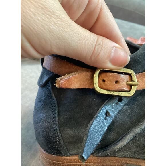 A.S.98 Felix Flat Boot Ankle Bootie Grey Free People Boho Leather US 7.5 8 EU 38 - Picture 5 of 13